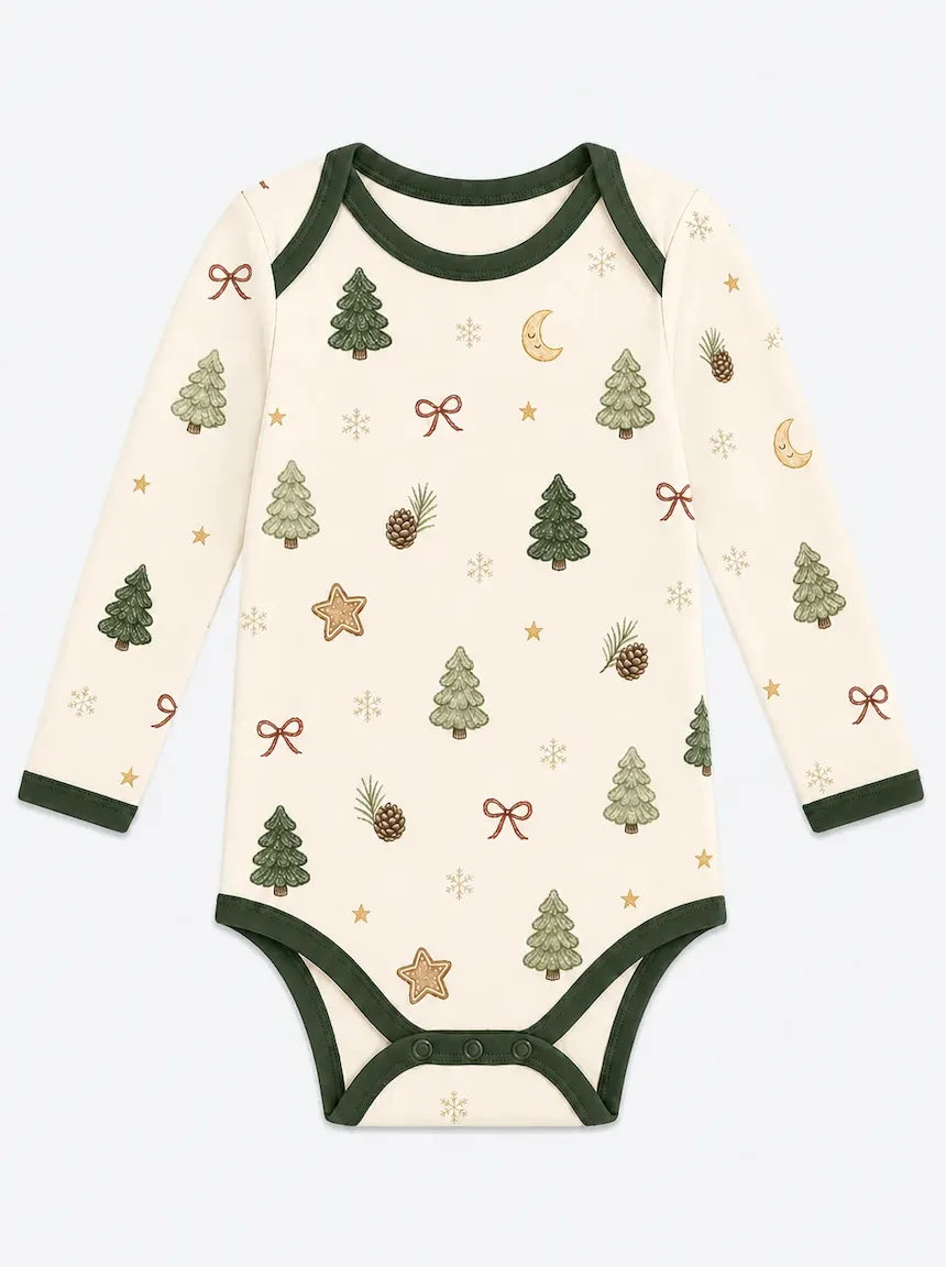 Christmas forest long sleeve bodysuit