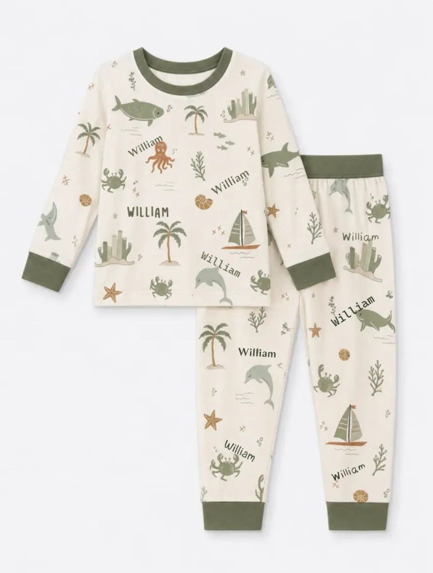 custom long sleeve pajama set