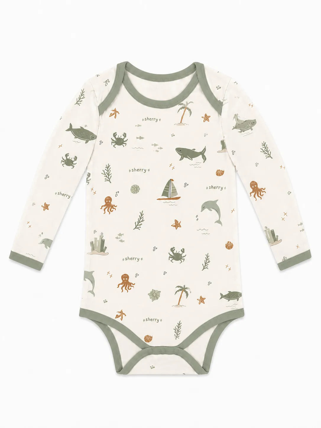 Long Sleeve Bodysuit – Ocean & Beach Prints