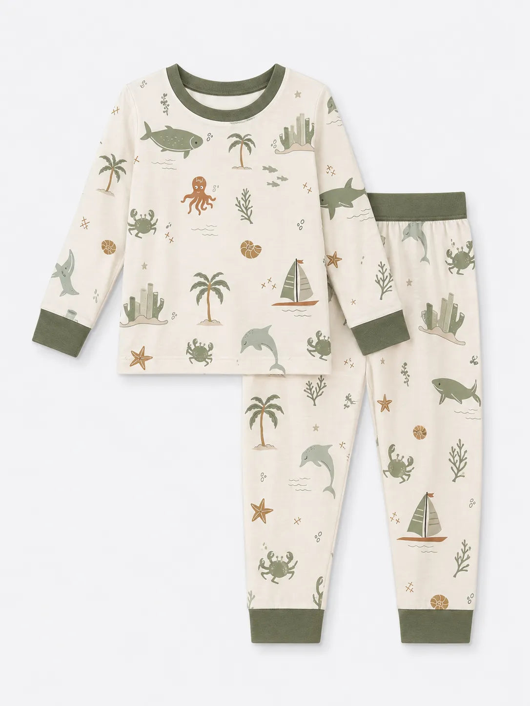 Coastal Friends bamboo long sleeve pajama set by MossiBaby