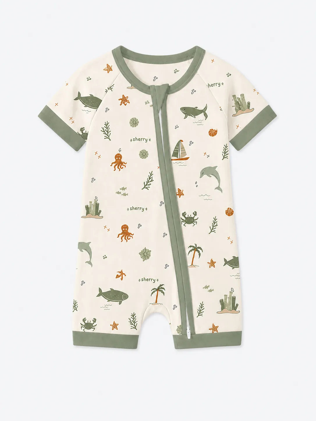 Coastal Friends bamboo shorty romper by MossiBaby