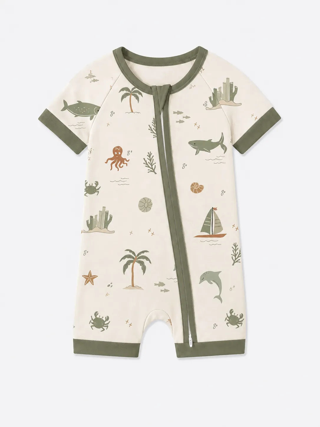 Coastal Friends bamboo shorty romper by MossiBaby