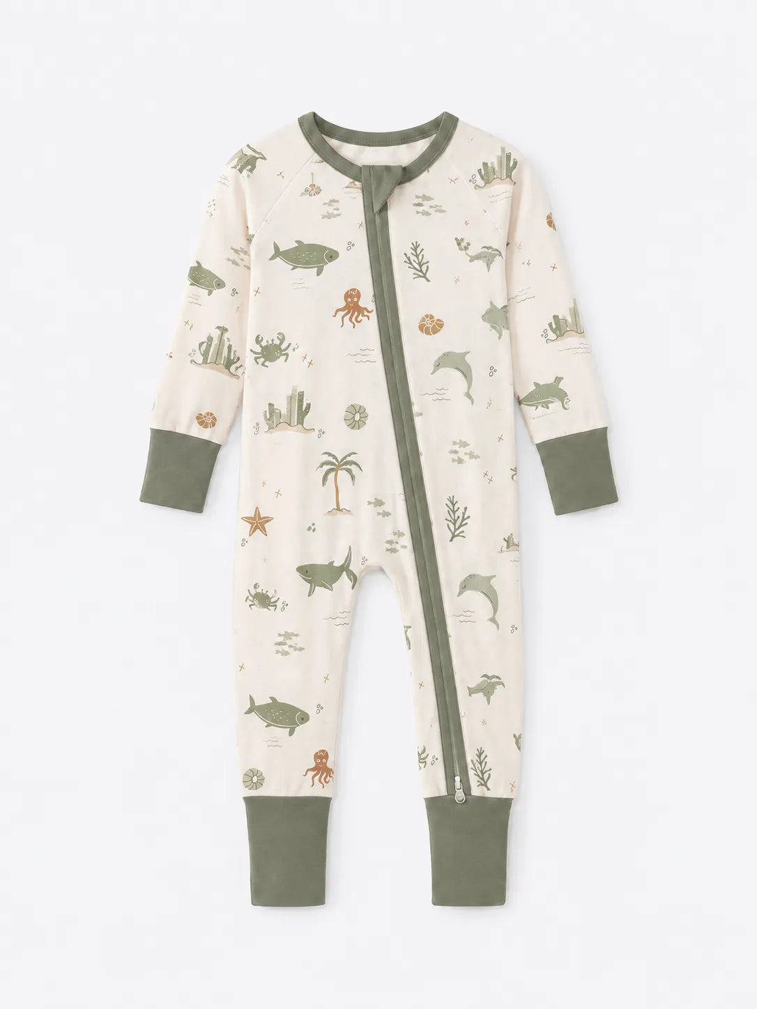 Coastal Friends bamboo zipper romper by MossiBaby