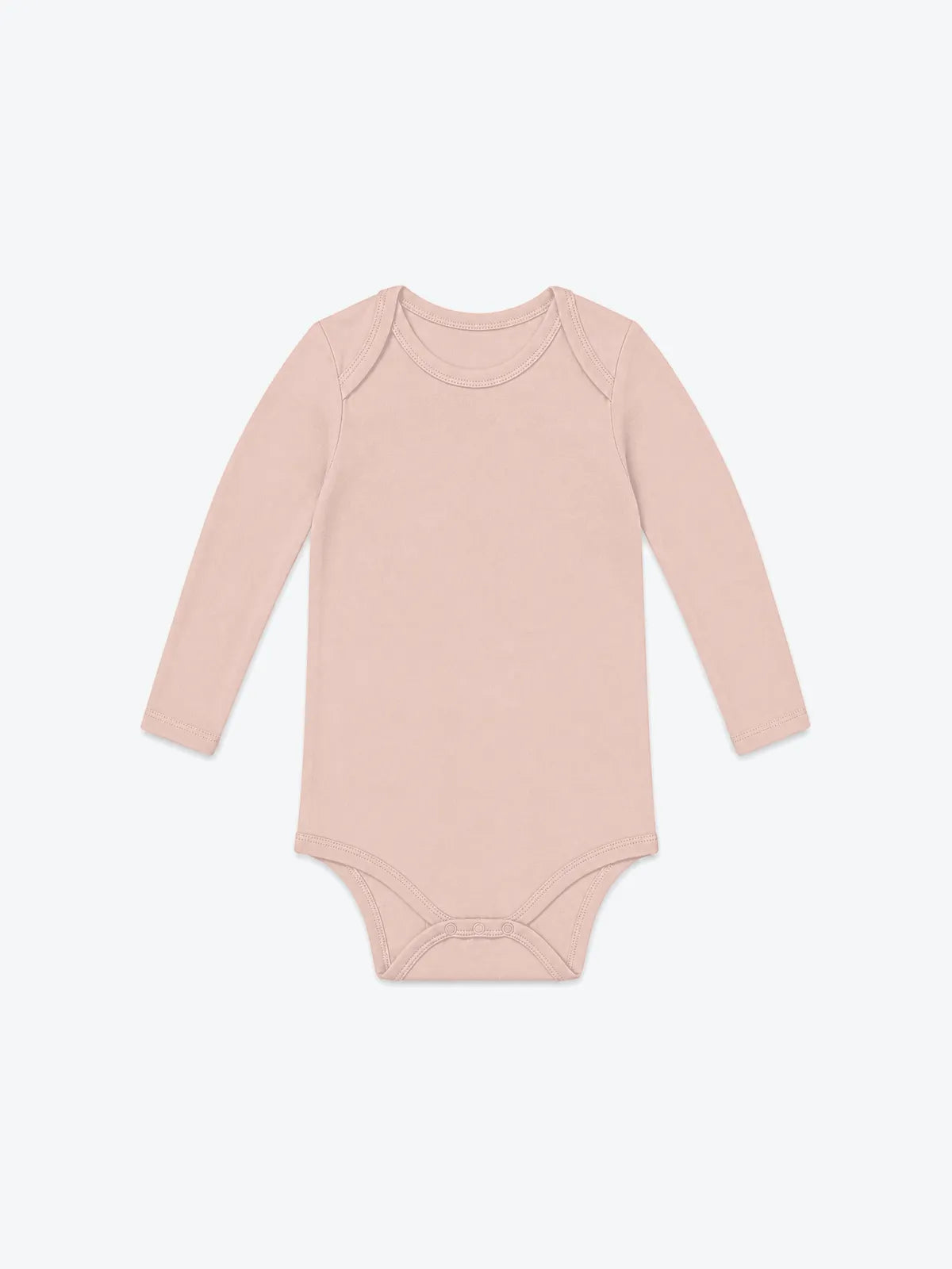 Blush Pink long sleeve bodysuit product in soft bamboo fabric - MossiBaby