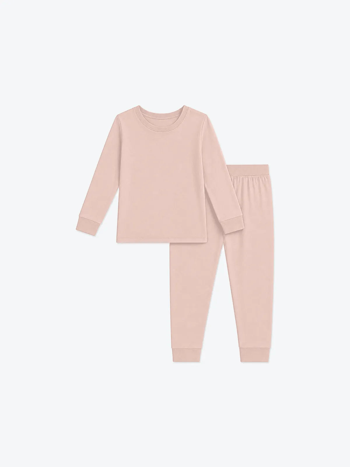 Blush Pink long sleeve pajama set product in soft bamboo fabric - MossiBaby