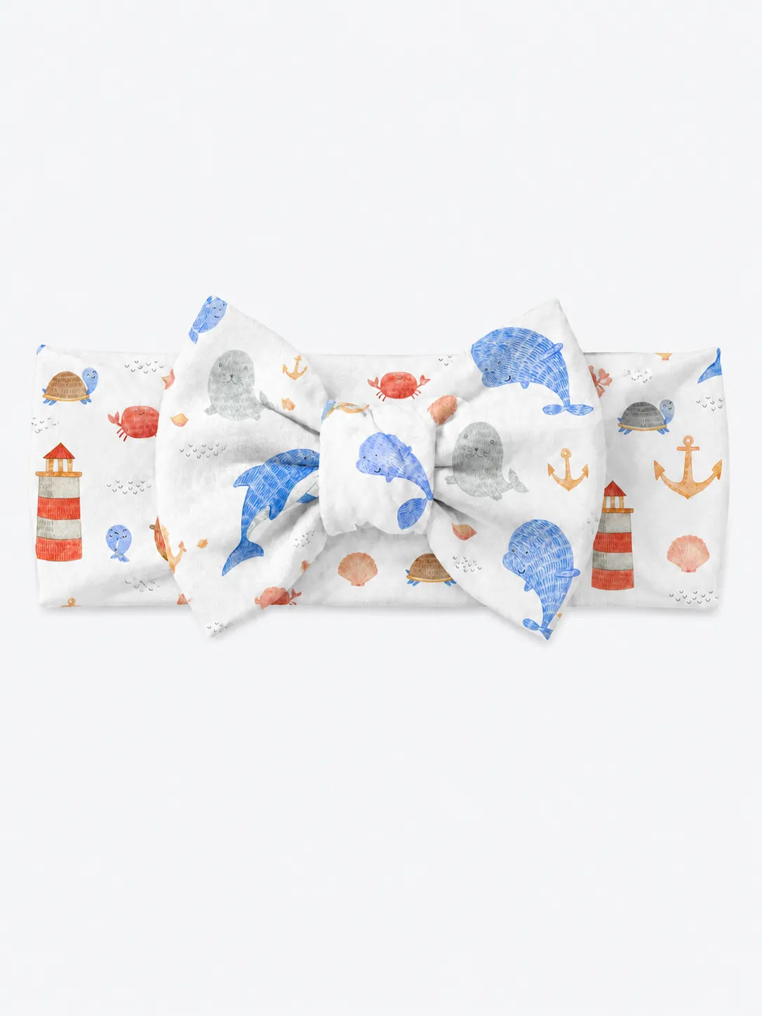 Whale Harbor bamboo bow headband by MossiBaby