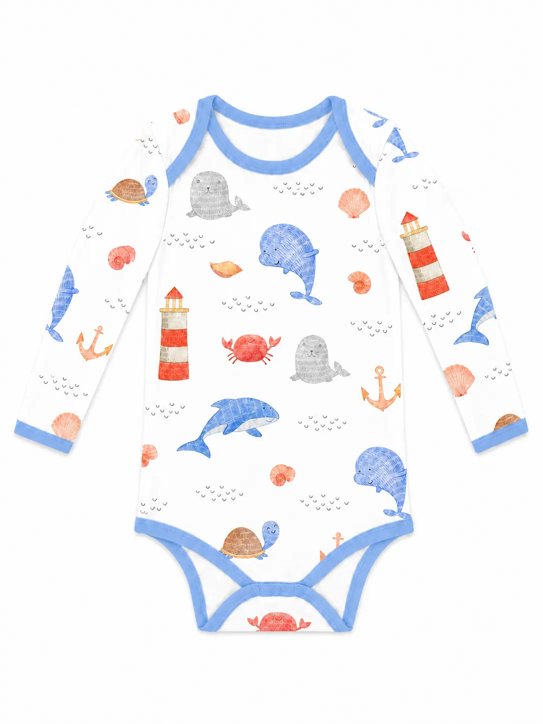Long Sleeve Bodysuit – Ocean & Beach Prints
