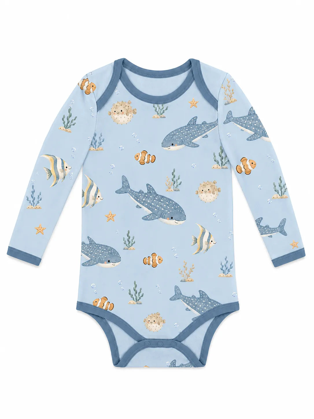 Long Sleeve Bodysuit – Ocean & Beach Prints