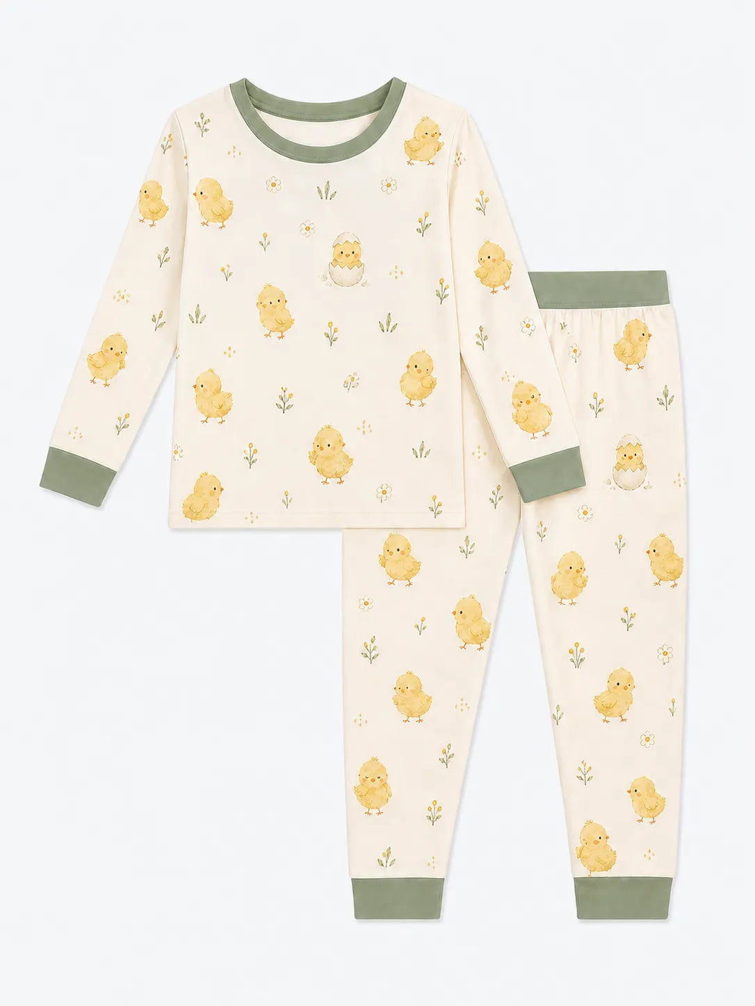 Little Chicks bamboo long sleeve pajama set by MossiBaby