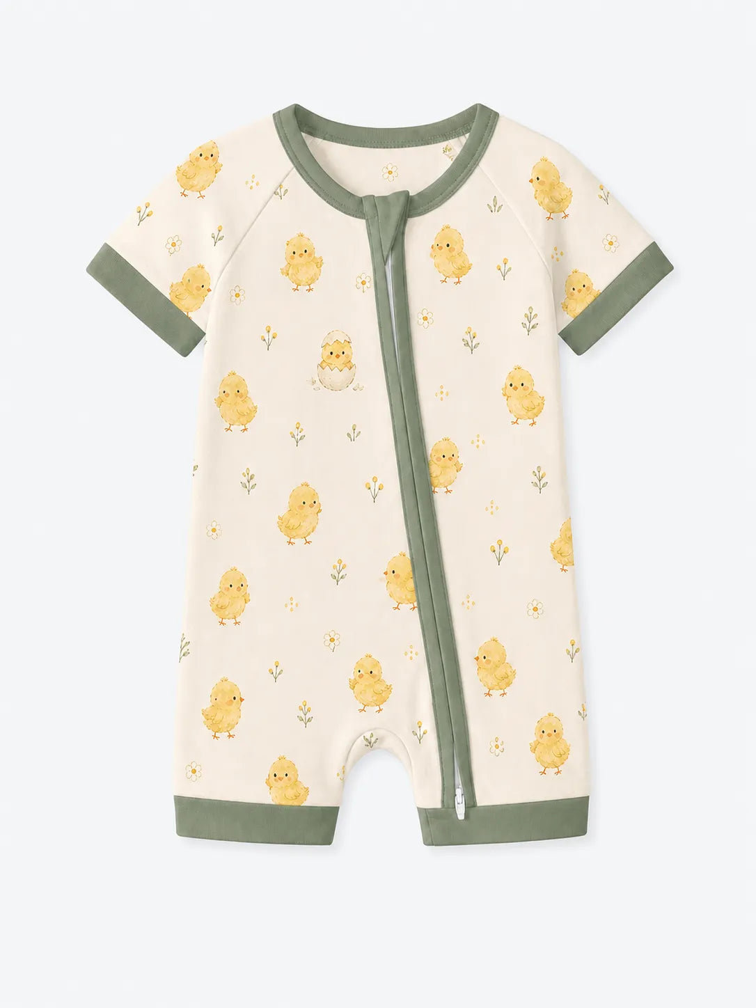 Little Chicks bamboo shorty romper by MossiBaby