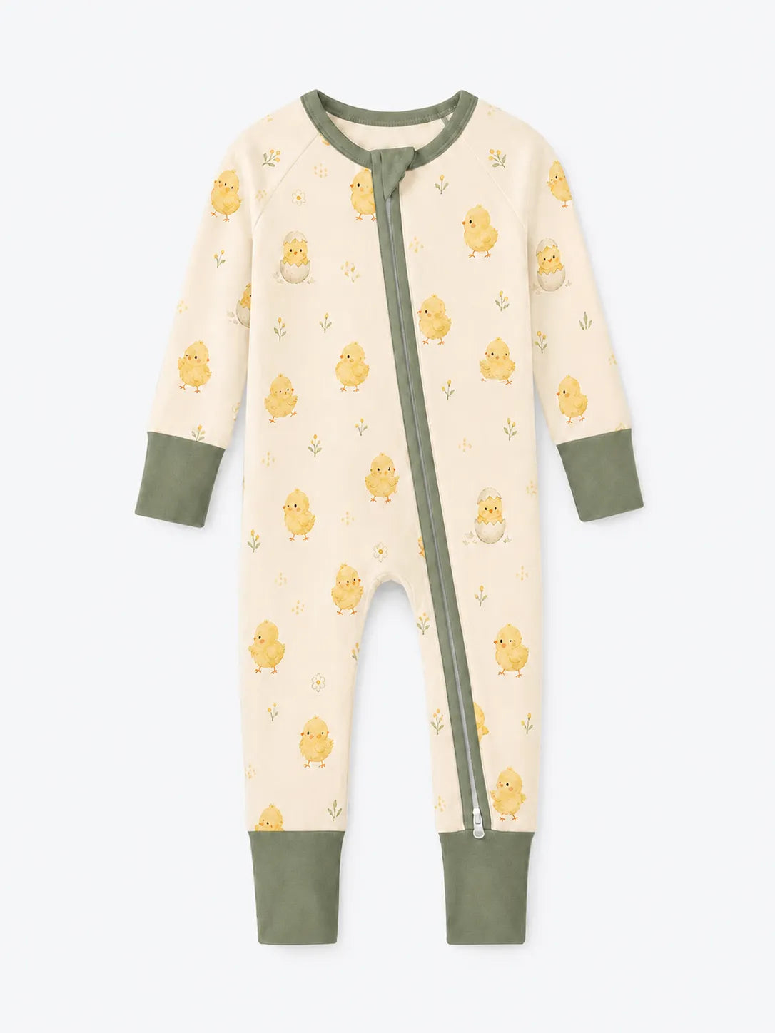Little Chicks bamboo zipper romper by MossiBaby