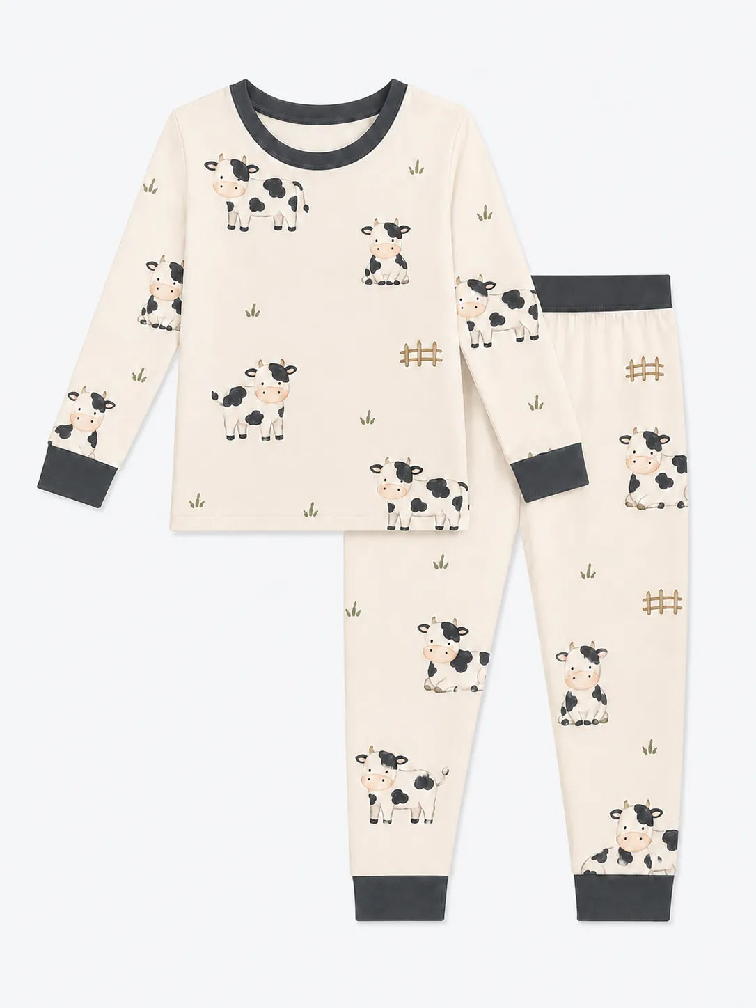 Little Moo bamboo long sleeve pajama set by MossiBaby