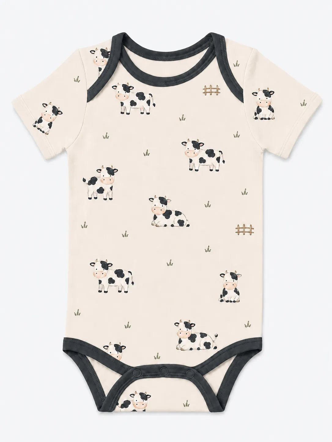 Little Moo bamboo short sleeve bodysuit by MossiBaby