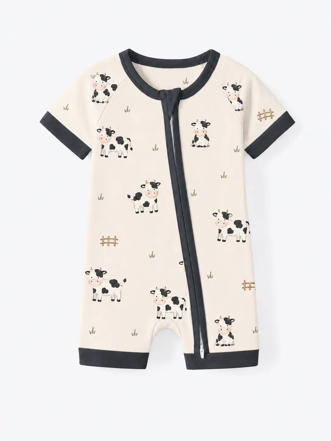 Little Moo bamboo shorty romper by MossiBaby