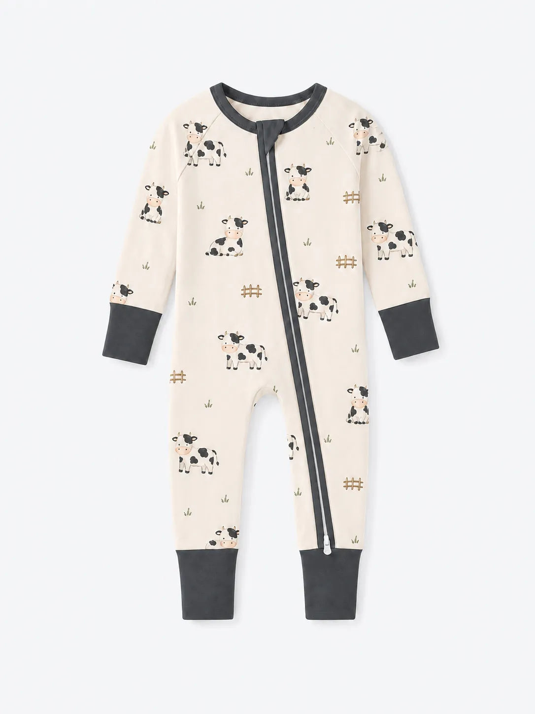 Little Moo bamboo zipper romper by MossiBaby