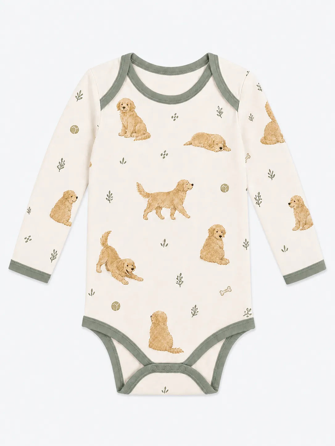 Golden Days bamboo long sleeve bodysuit by MossiBaby
