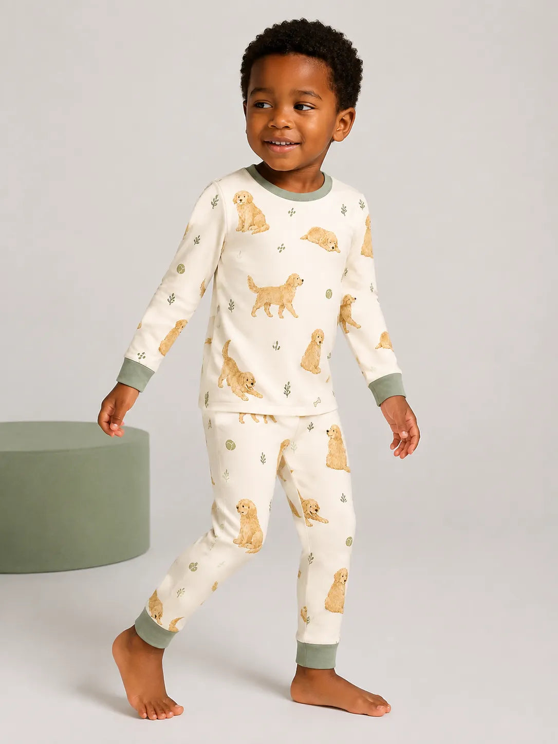 Child wearing the Golden Days long sleeve pajama set