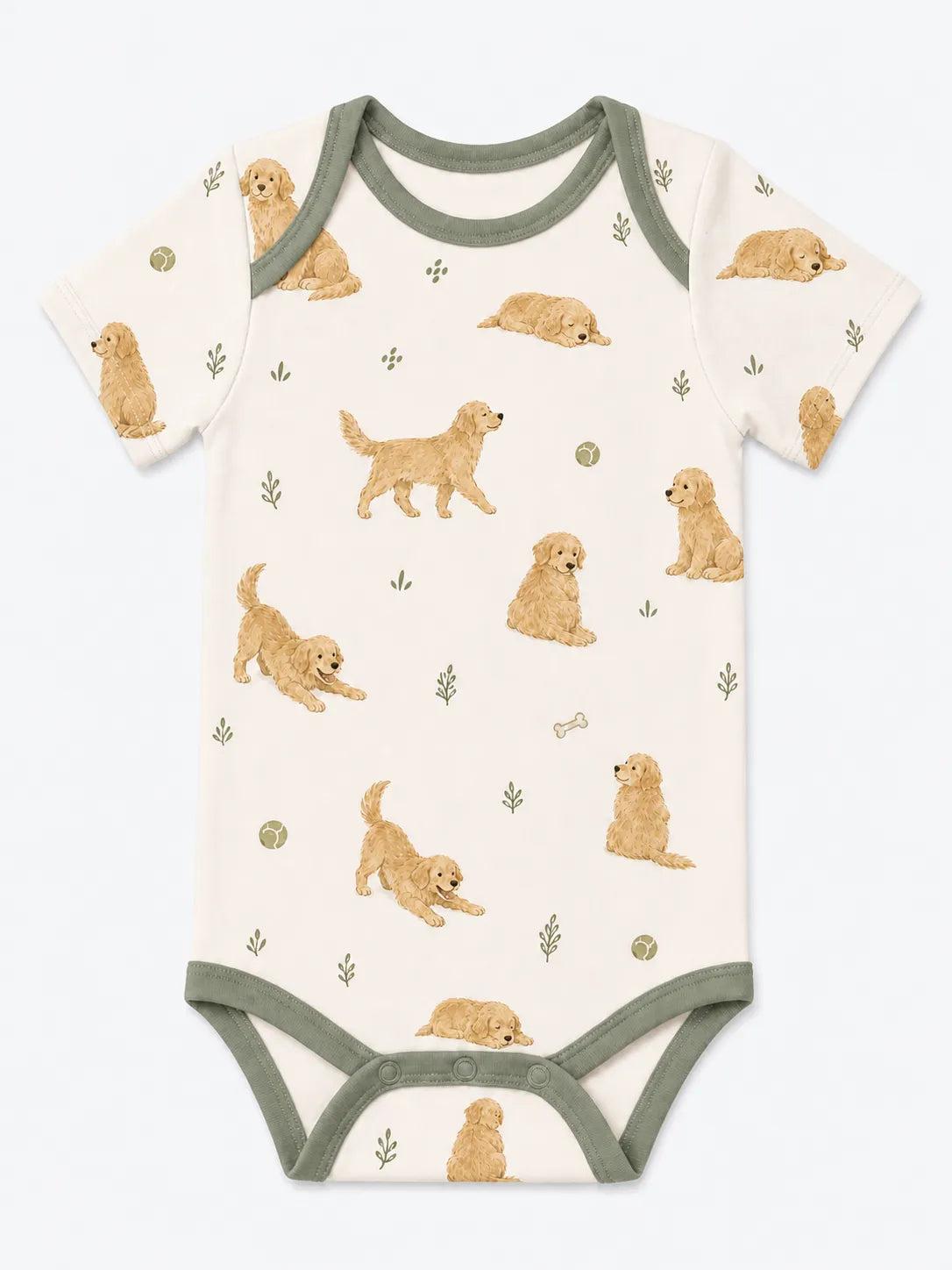 Golden Days bamboo short sleeve bodysuit by MossiBaby