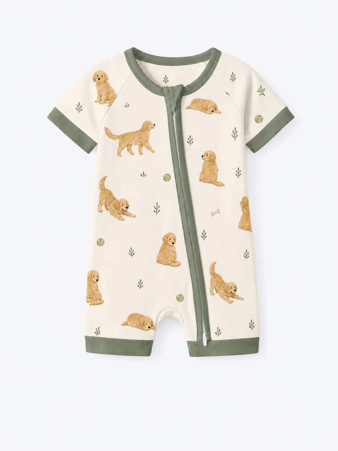 Golden Days bamboo shorty romper by MossiBaby