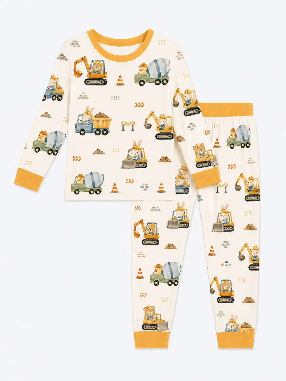 Construction Crew bamboo long sleeve pajama set by MossiBaby