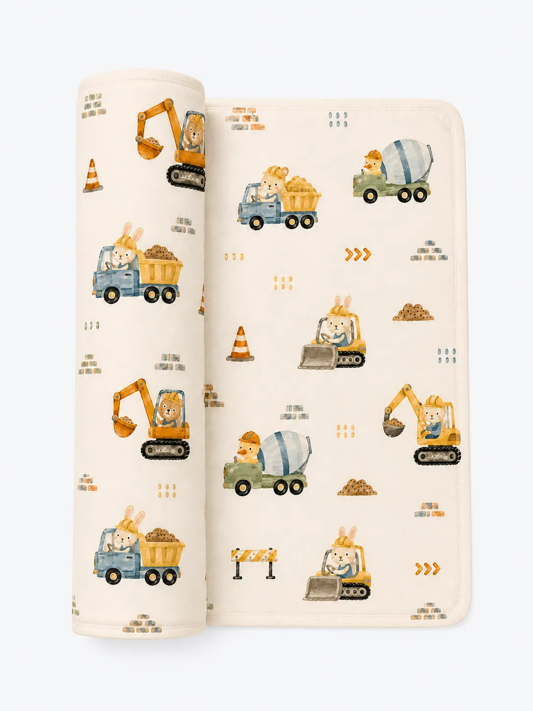 Construction Crew bamboo swaddle blanket by MossiBaby