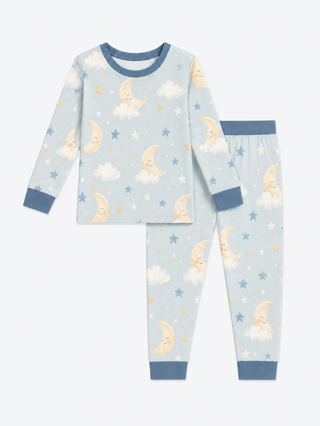 Moonlit Dreams bamboo long sleeve pajama set by MossiBaby