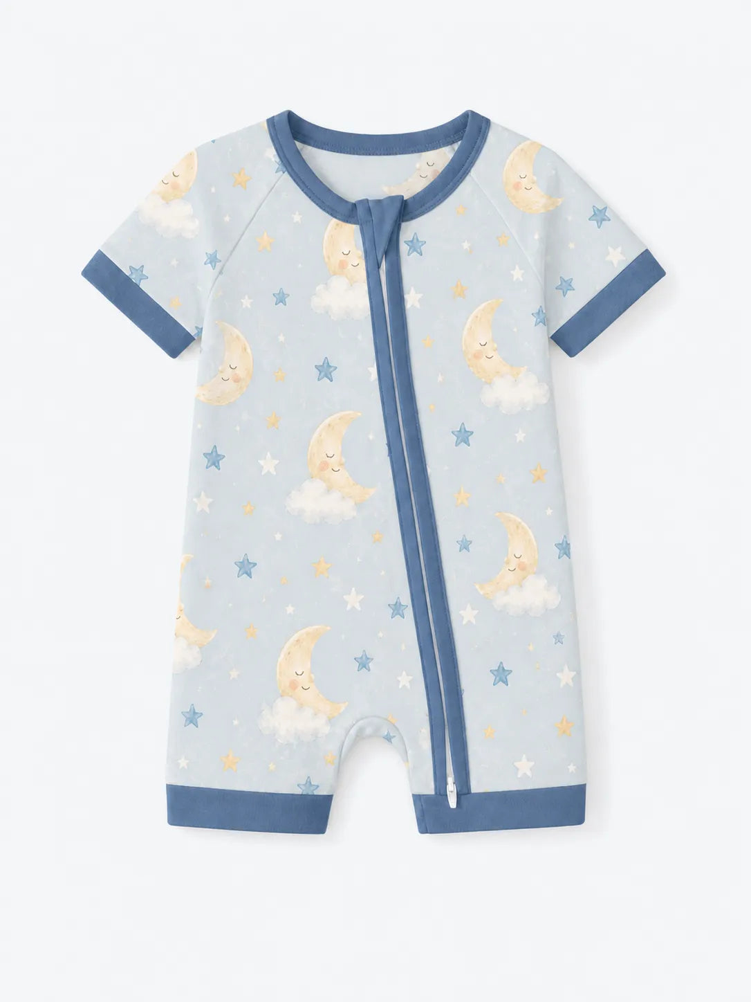 Moonlit Dreams bamboo shorty romper by MossiBaby
