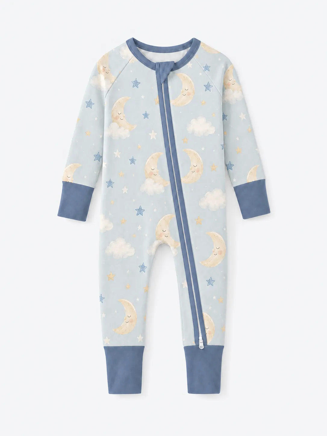 Moonlit Dreams bamboo zipper romper by MossiBaby
