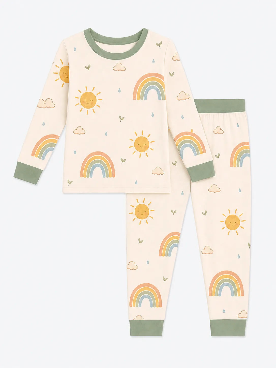 Sunny Skies bamboo long sleeve pajama set by MossiBaby