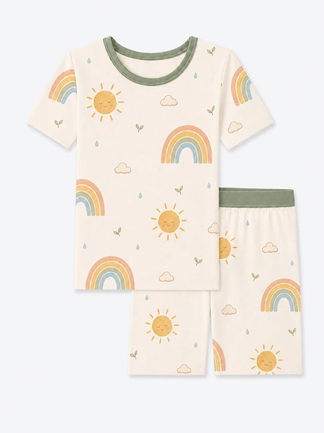 Sunny Skies bamboo short sleeve pajama set by MossiBaby