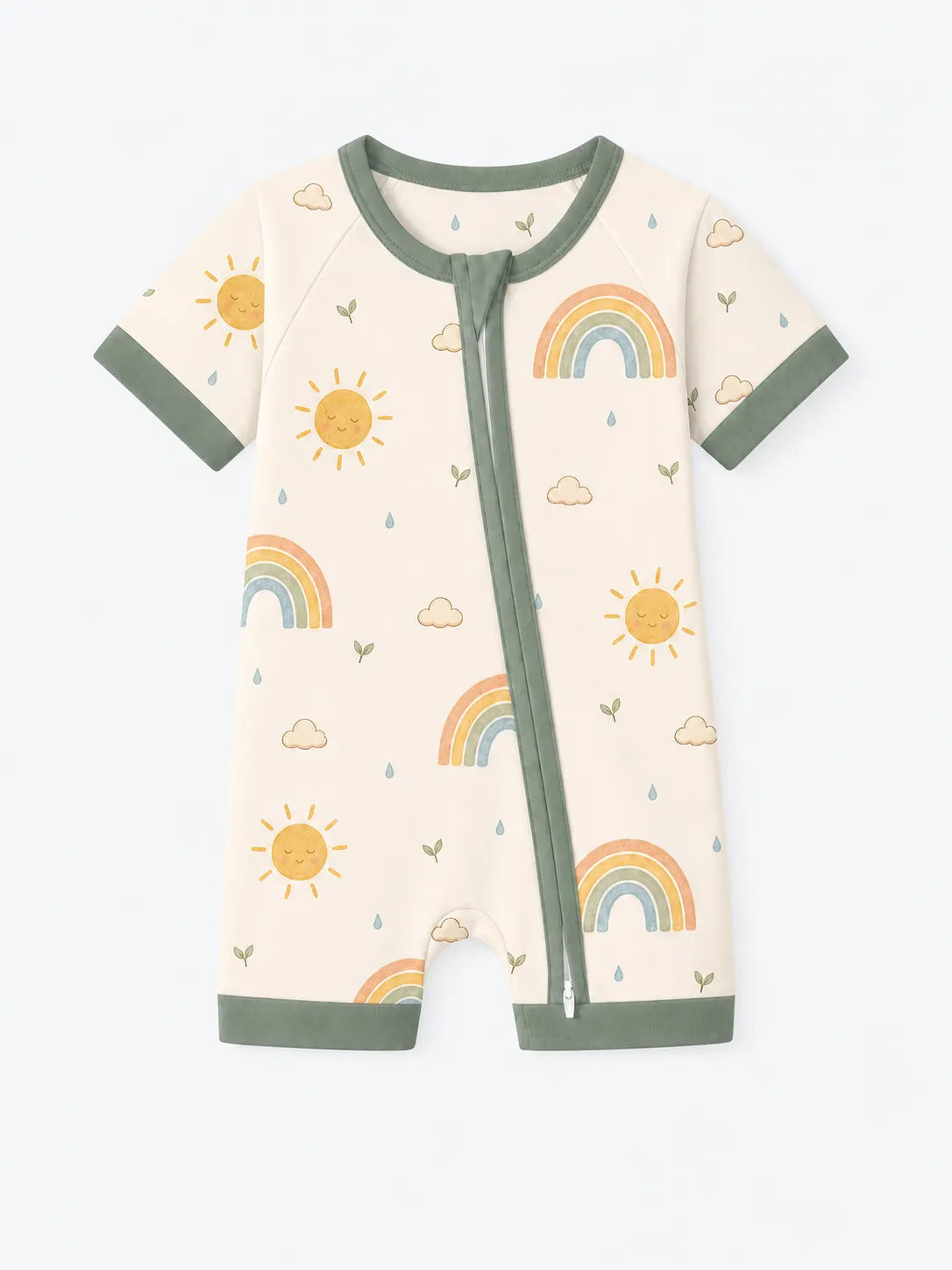 Sunny Skies bamboo shorty romper by MossiBaby