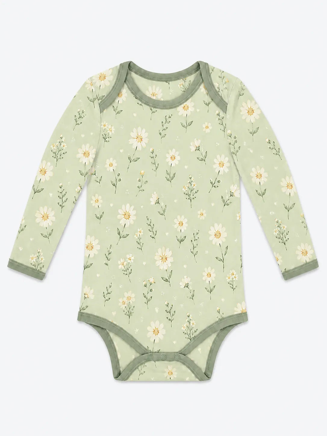 Daisy Meadow bamboo long sleeve bodysuit by MossiBaby