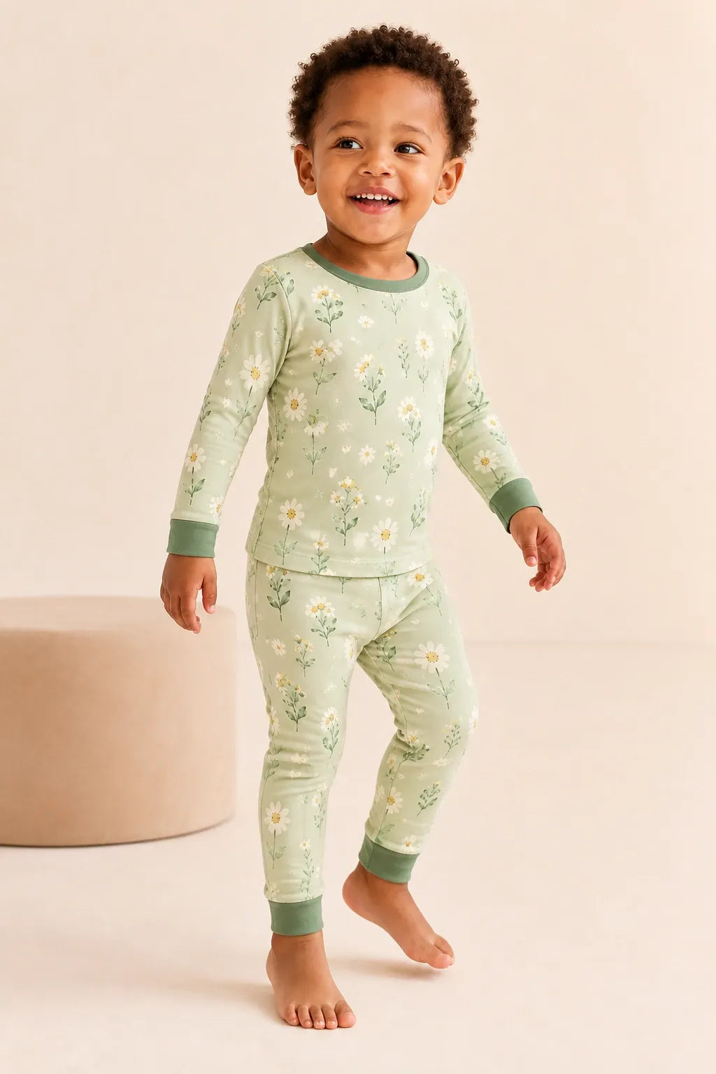 Child wearing the Daisy Meadow long sleeve pajama set