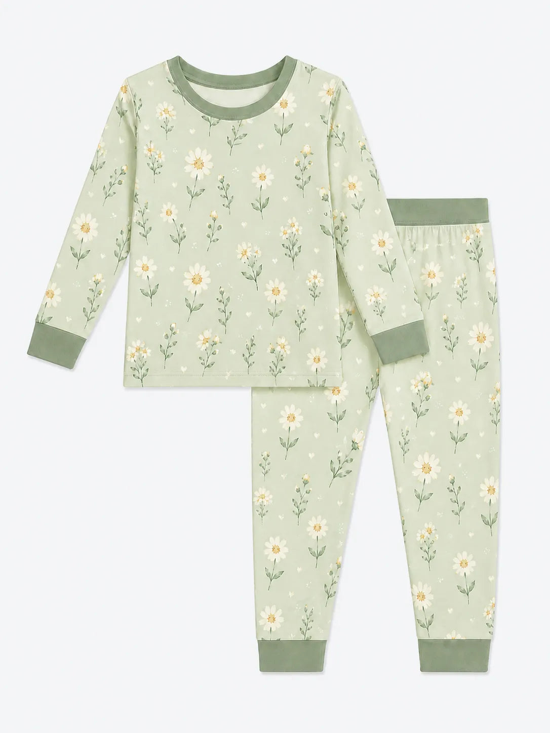 Daisy Meadow bamboo long sleeve pajama set by MossiBaby
