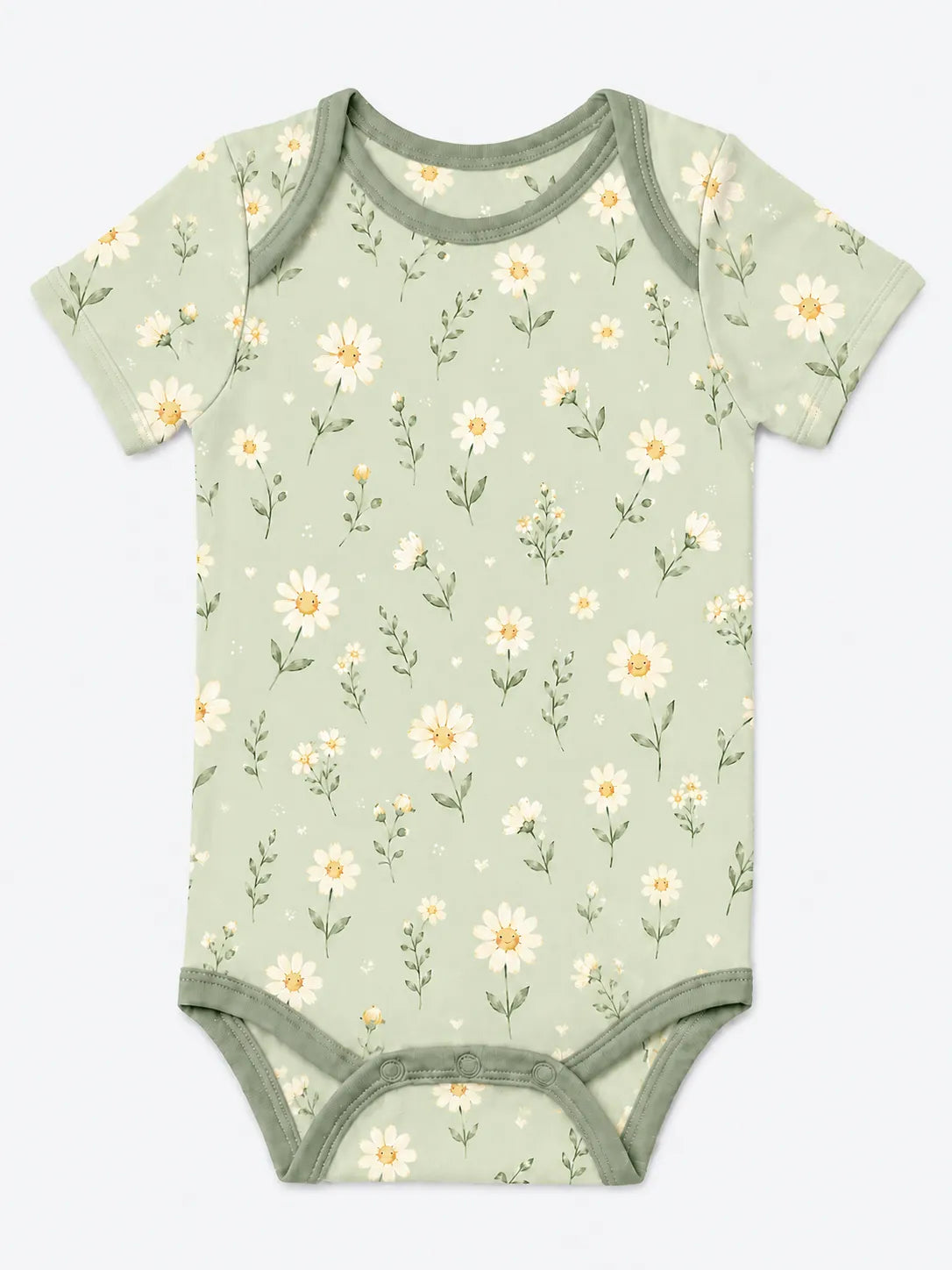 Daisy Meadow bamboo short sleeve bodysuit by MossiBaby