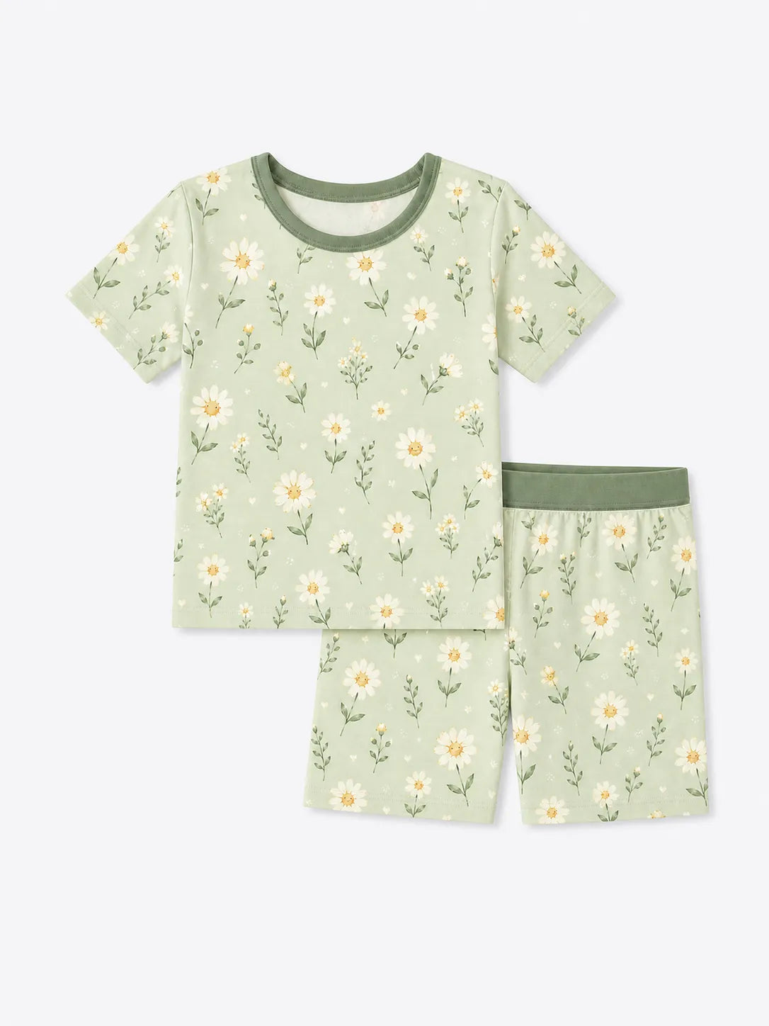 Daisy Meadow bamboo short sleeve pajama set by MossiBaby