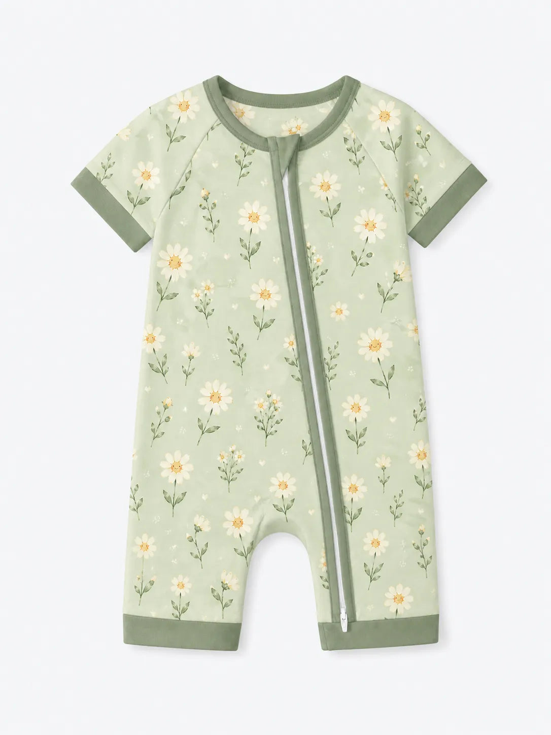 Daisy Meadow bamboo shorty romper by MossiBaby