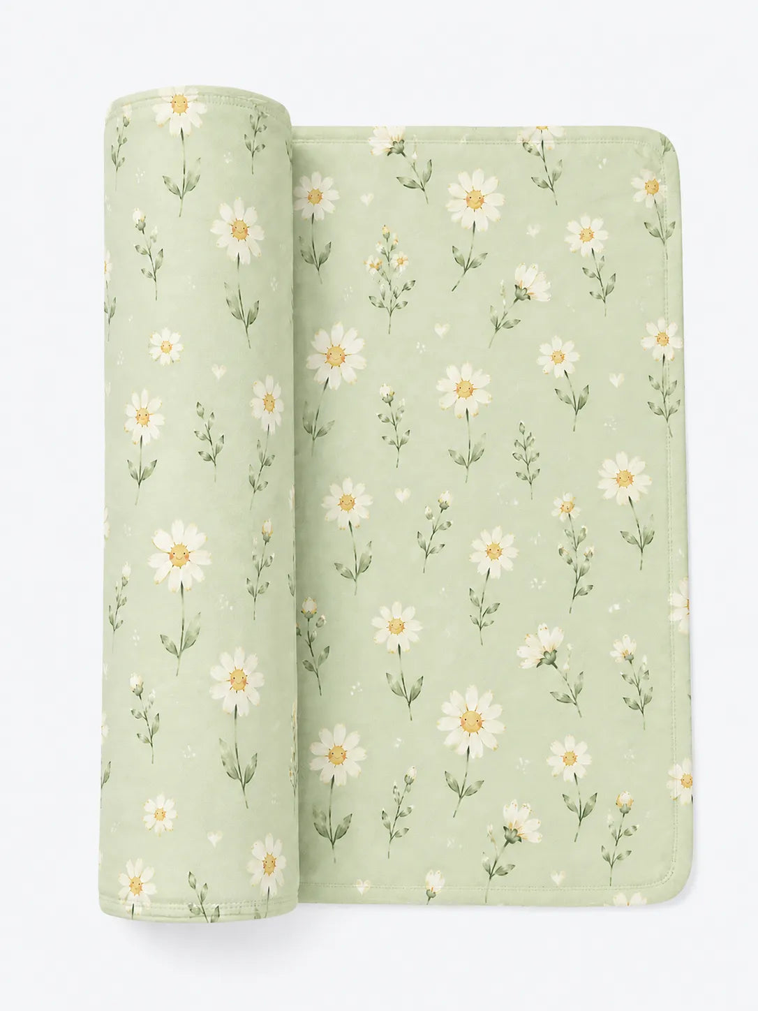 Daisy Meadow bamboo swaddle blanket by MossiBaby