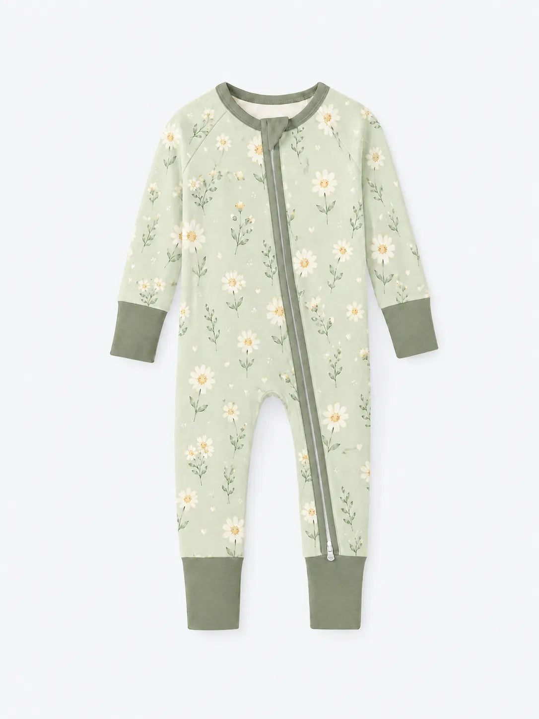 Daisy Meadow bamboo zipper romper by MossiBaby