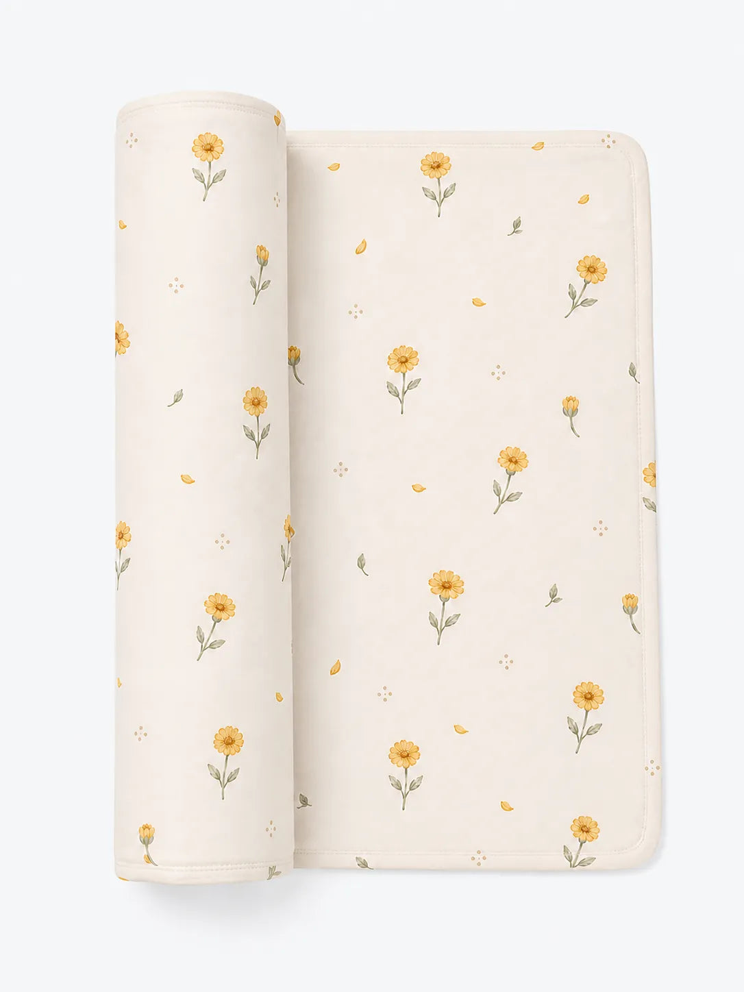 Golden Bloom bamboo swaddle blanket by MossiBaby
