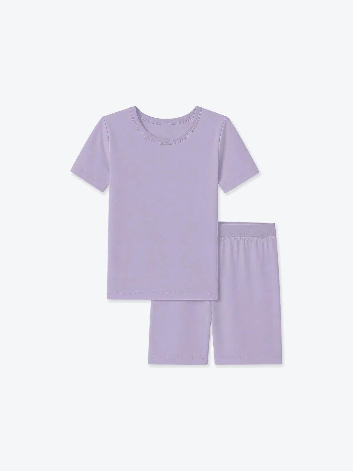 Lavender short sleeve pajama set product in soft bamboo fabric - MossiBaby
