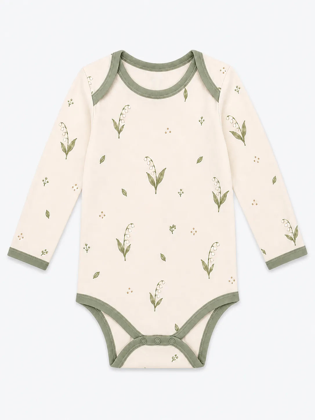 Little Botanicals bamboo long sleeve bodysuit by MossiBaby
