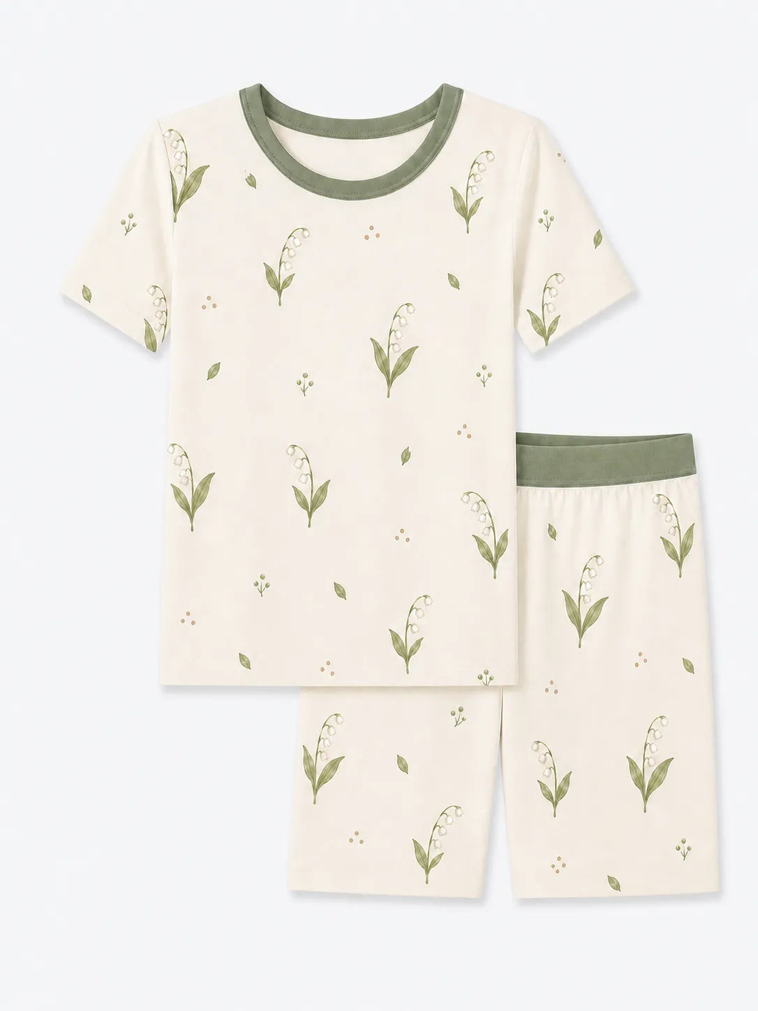 Little Botanicals bamboo short sleeve pajama set by MossiBaby