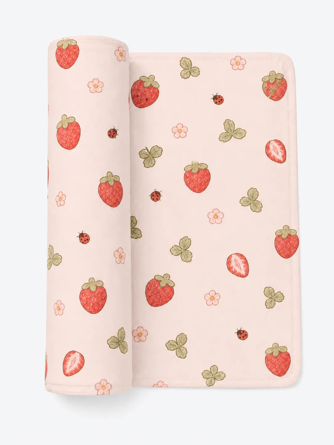 Strawberry Fields bamboo swaddle blanket by MossiBaby