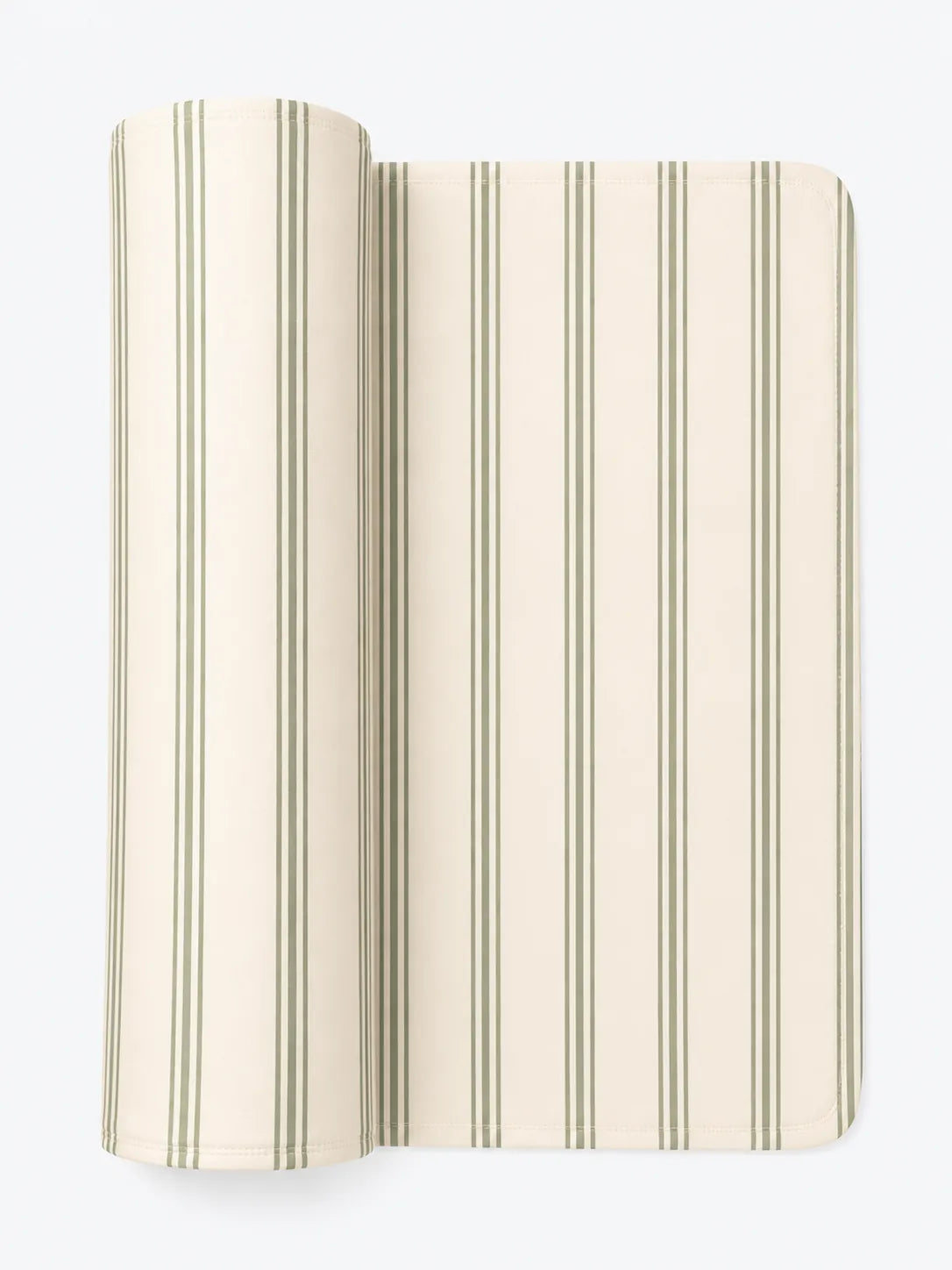 Sage Stripe bamboo swaddle blanket by MossiBaby