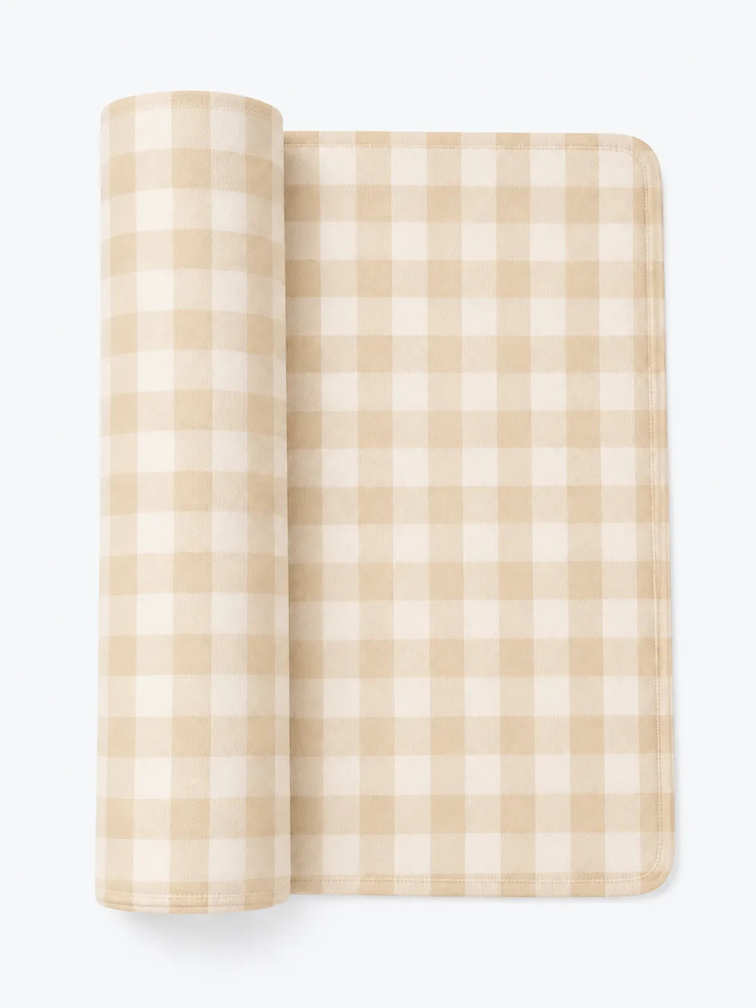 Oat Gingham bamboo swaddle blanket by MossiBaby
