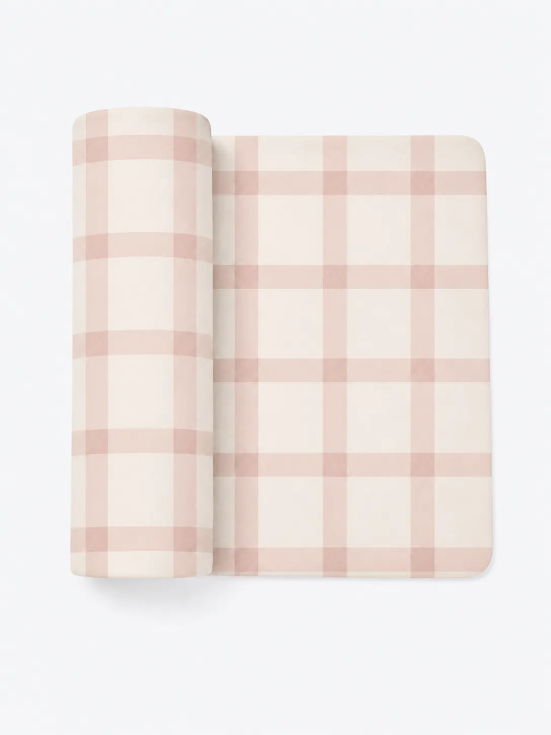 Blush Plaid bamboo swaddle blanket by MossiBaby