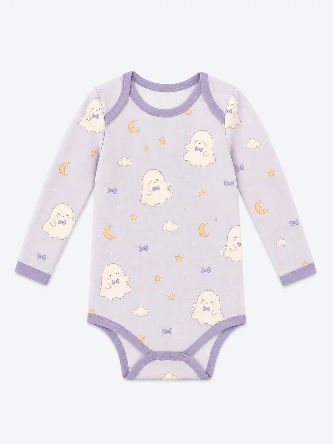 Boo & Moon bamboo long sleeve bodysuit by MossiBaby