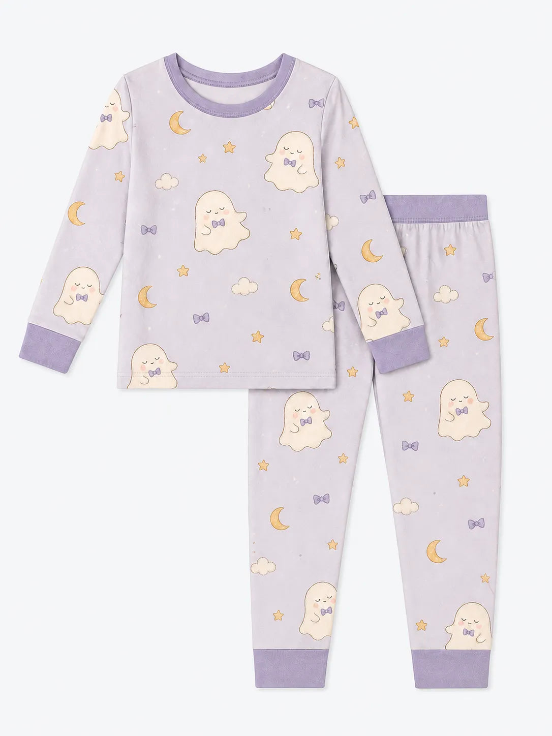 Boo & Moon bamboo long sleeve pajama set by MossiBaby