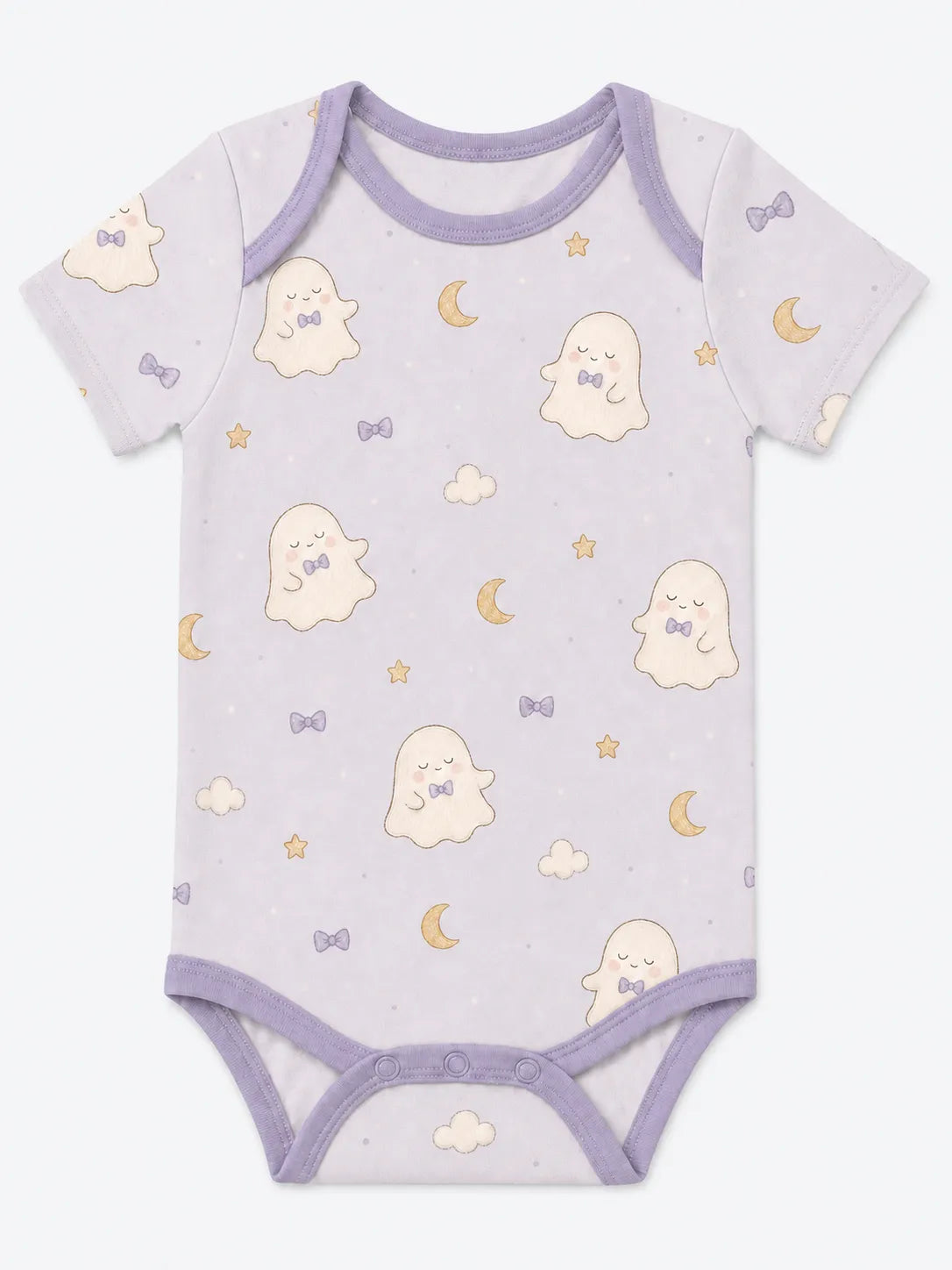 Boo & Moon bamboo short sleeve bodysuit by MossiBaby